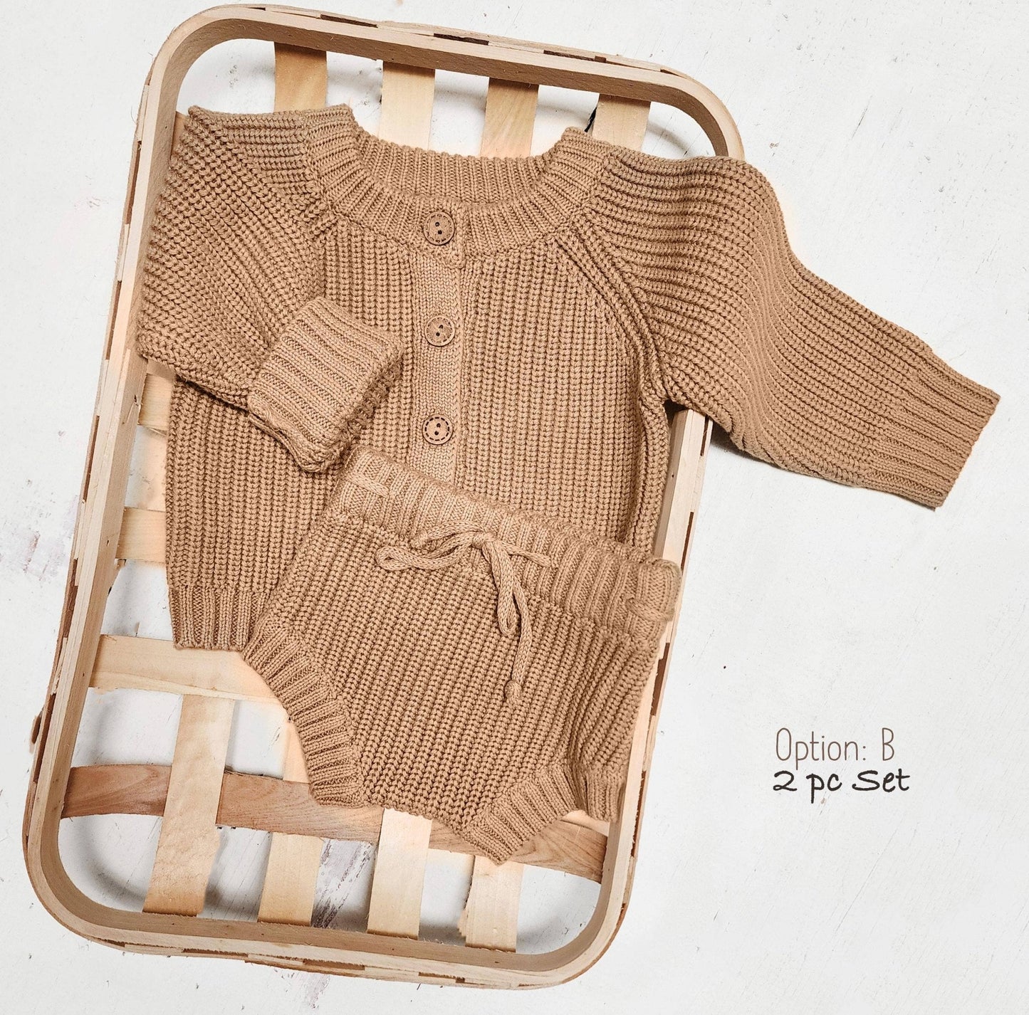 OLIVE & CRADLE - Tan Quinn Set - sweater and bloomers - Citrus Sky Boutique