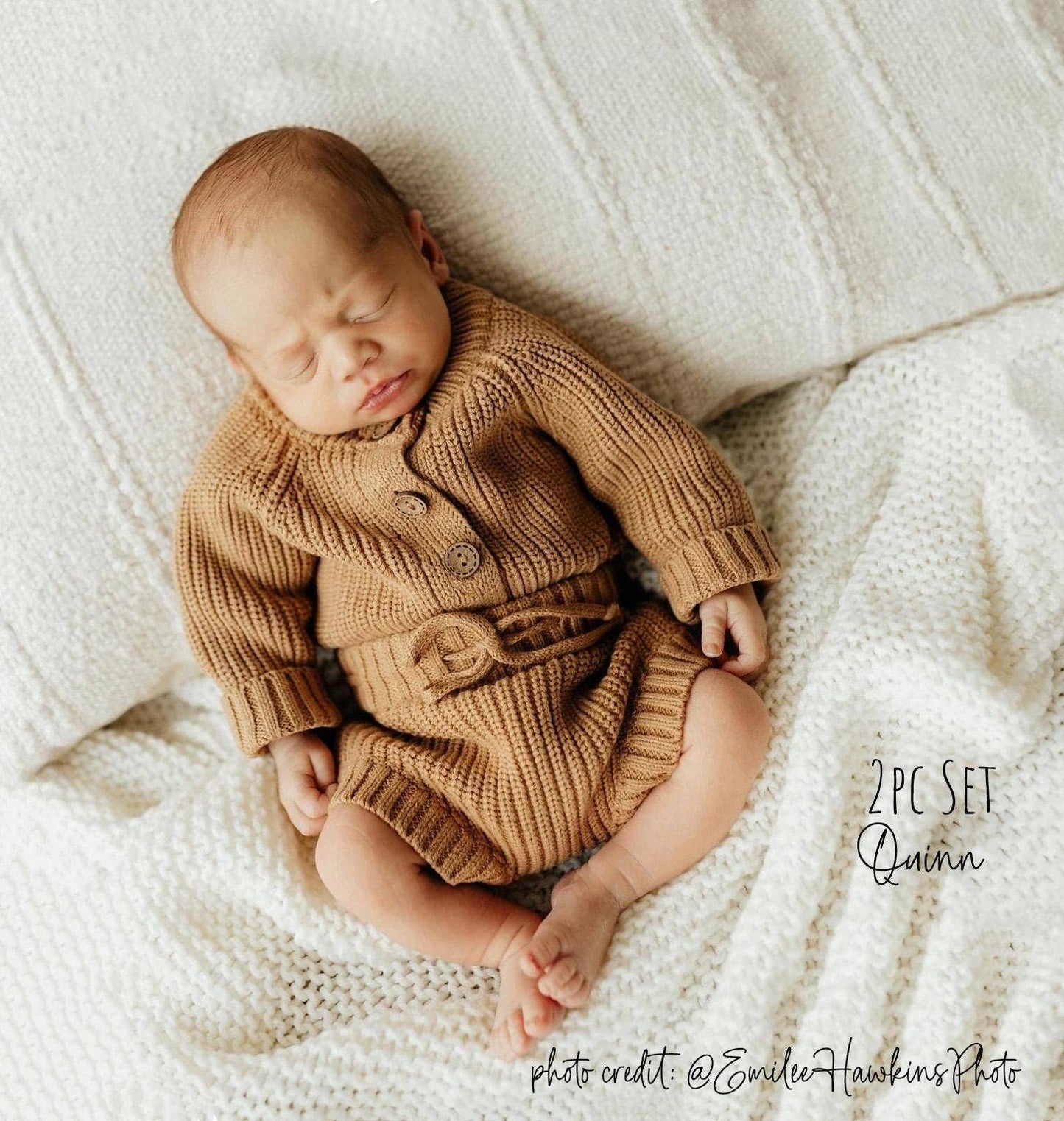 OLIVE & CRADLE - Tan Quinn Set - sweater and bloomers - Citrus Sky Boutique