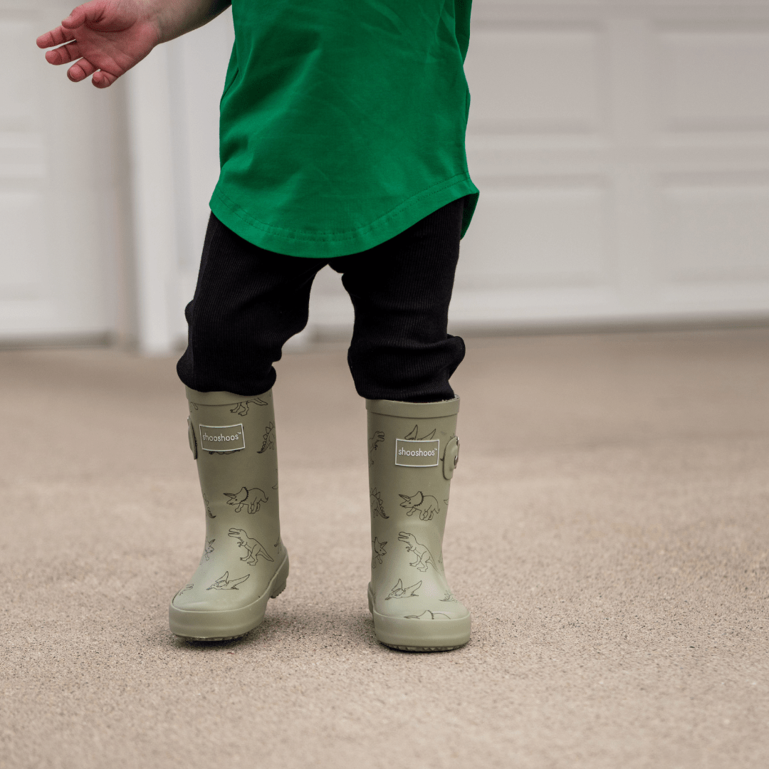 SHOOSHOOS - DINO ROAR - TODDLER KIDS SHOE WATERPROOF RAIN BOOT - Citrus Sky Boutique