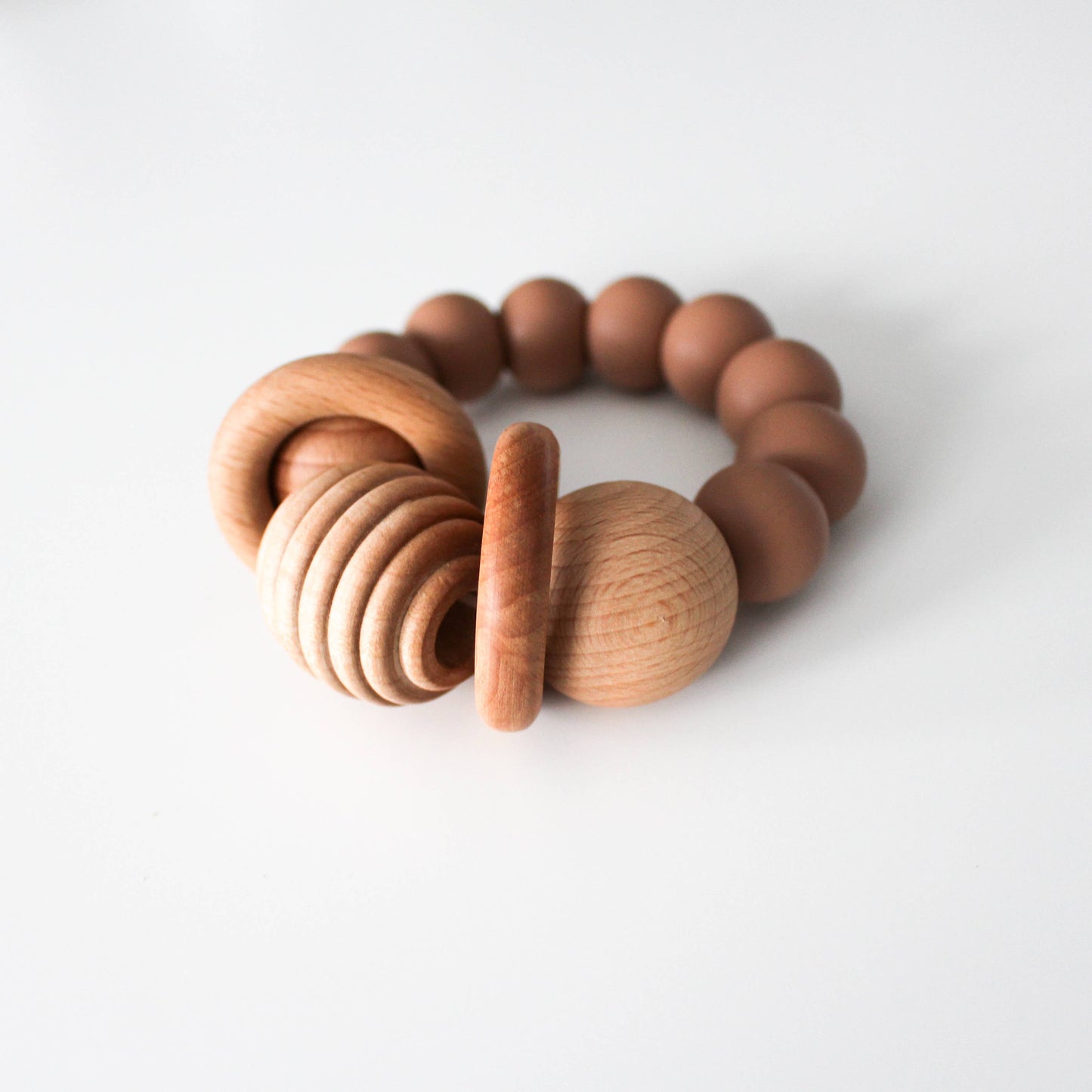 Chelsea and Marbles - Toys/Teething Rattle/Montessori Play/Market Latte