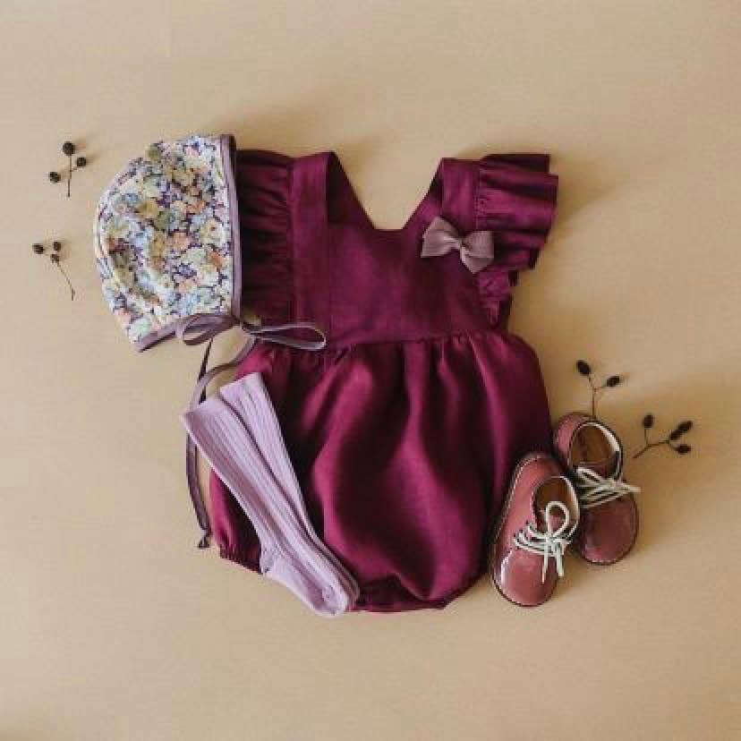 Annie & Charles - Annie & Charles® organic linen bloomer DAISY: Blackberry