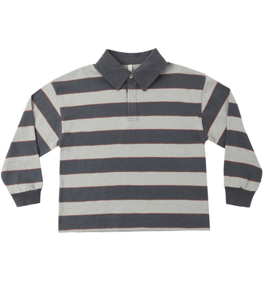 Rylee + Cru - Rugby Polo - Sage Stripe