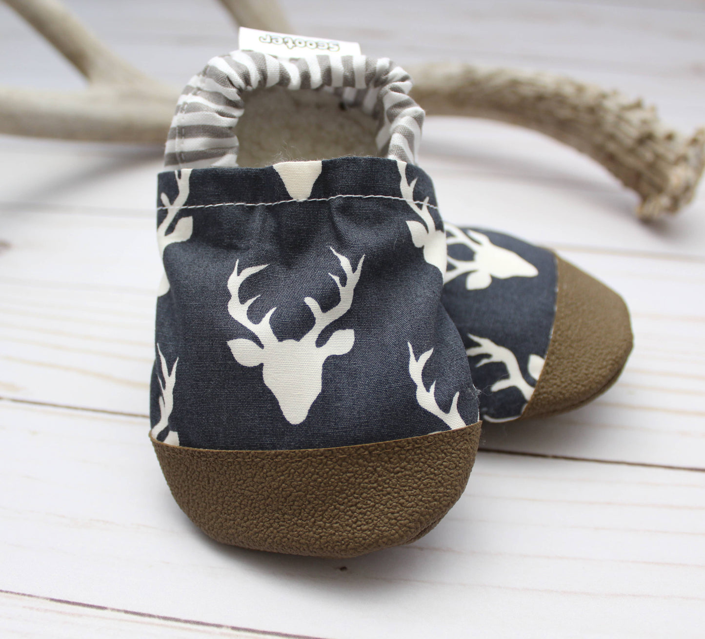 Scooter Booties - Navy Buck Baby Shoes: 12 - 18 months