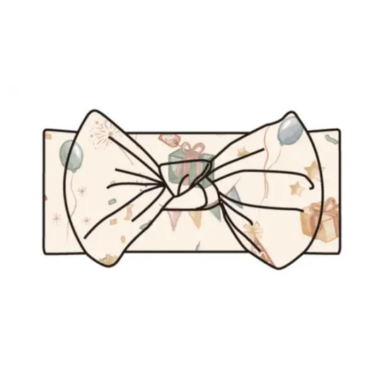 Emi Lei - Birthday Bamboo Adjustable Headband Bow - Party Time