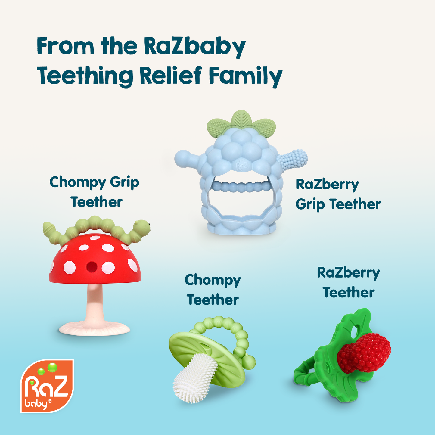 RaZbaby - RaZberry Bites Teething Toy - Blue