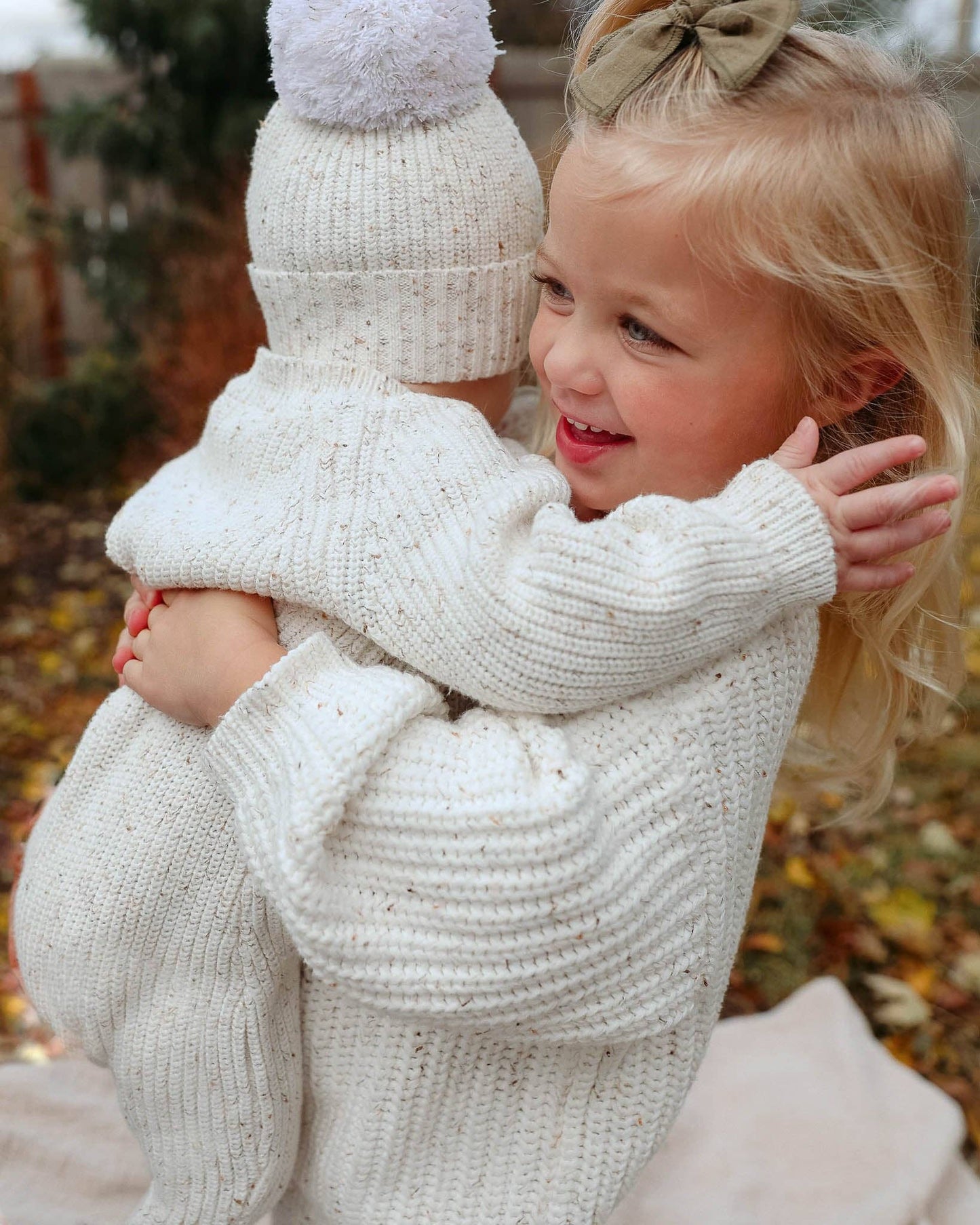 OLIVE & CRADLE - KIDS Chunky Knit Braided Sweater Cotton