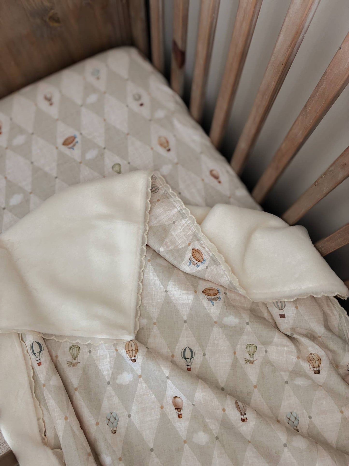 Pop Ya Tot - Up and Away Fur Lined Cot Blanket