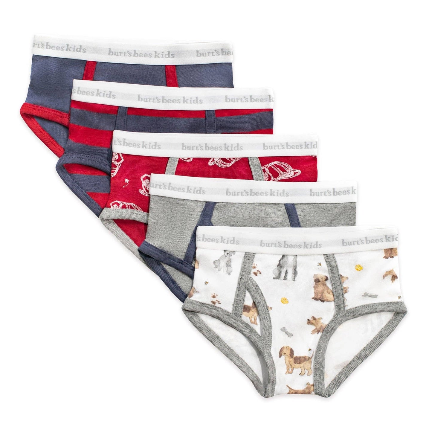 Burt's Bees Baby - Boys Set of 5 Puppy Party & Fire Fighter Hats Underwear