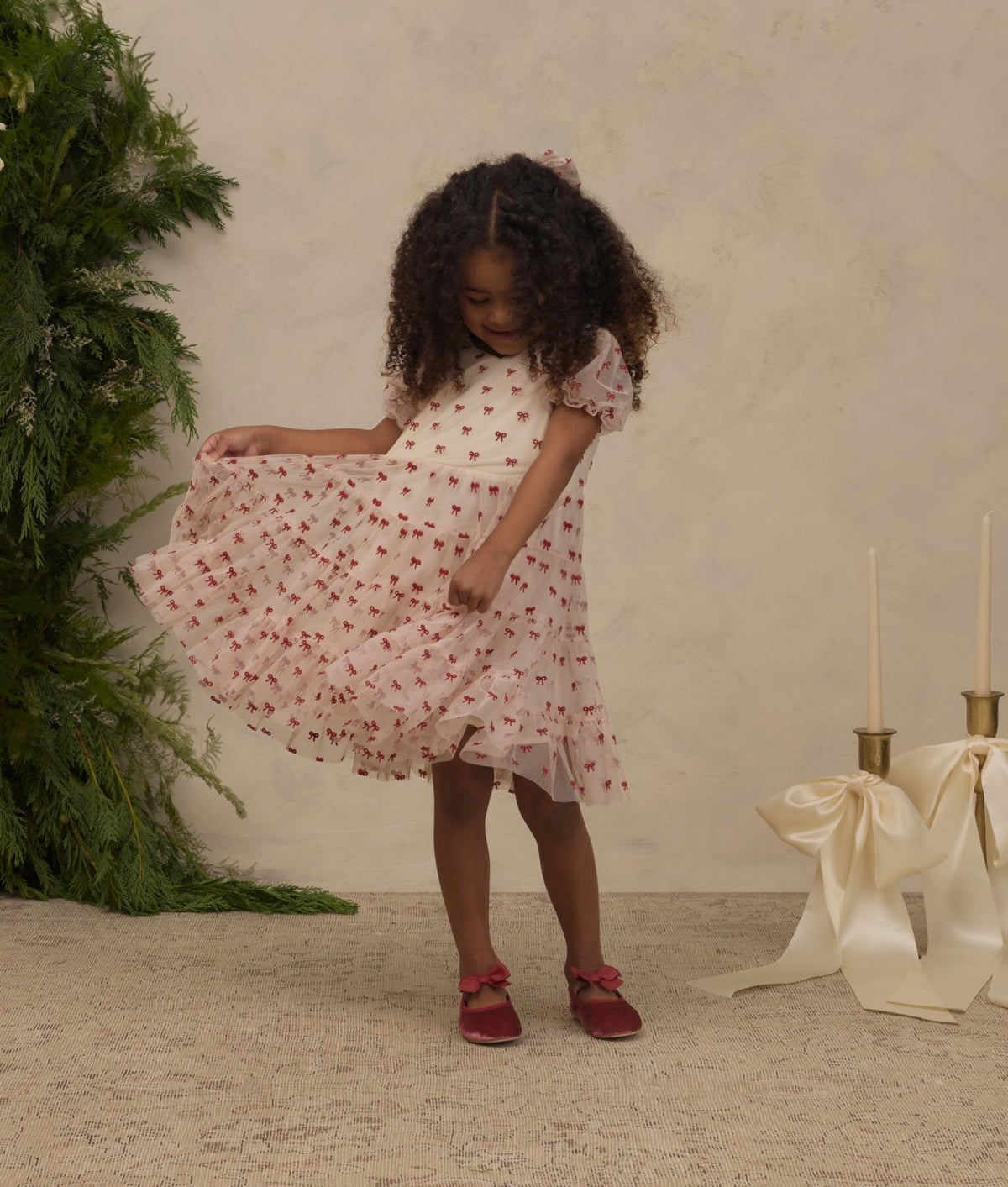 Noralee - Dottie Dress Ruby Bows
