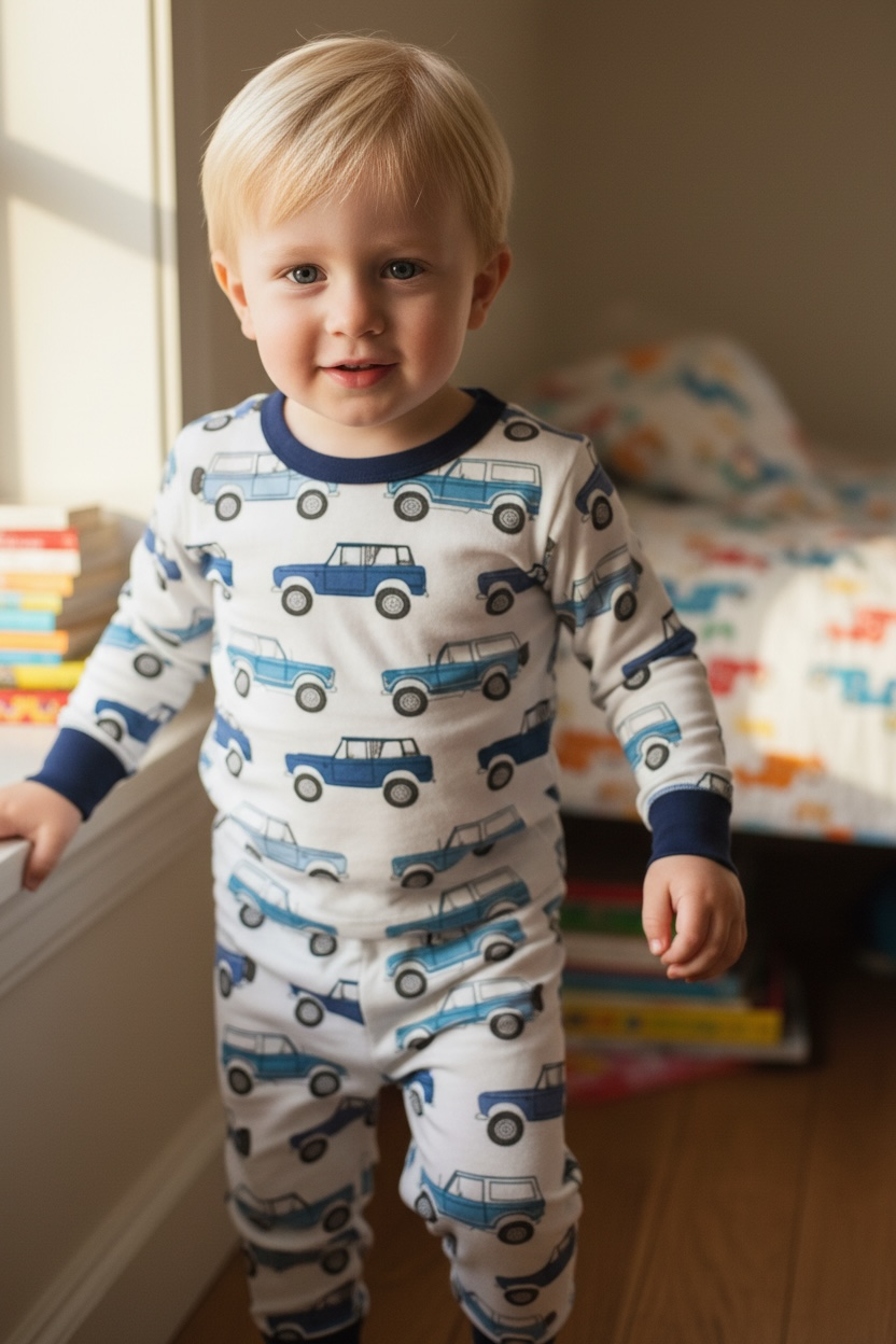 Tiny toes Baby Co - Vintage Cars Bamboo Toddler 2 Piece Set