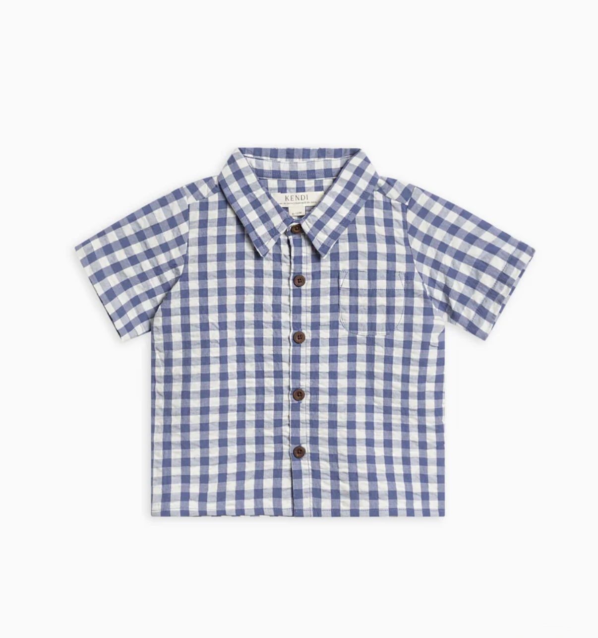 Colored Organics - Landon Seersucker Collared Button Down Shirt - Gingham