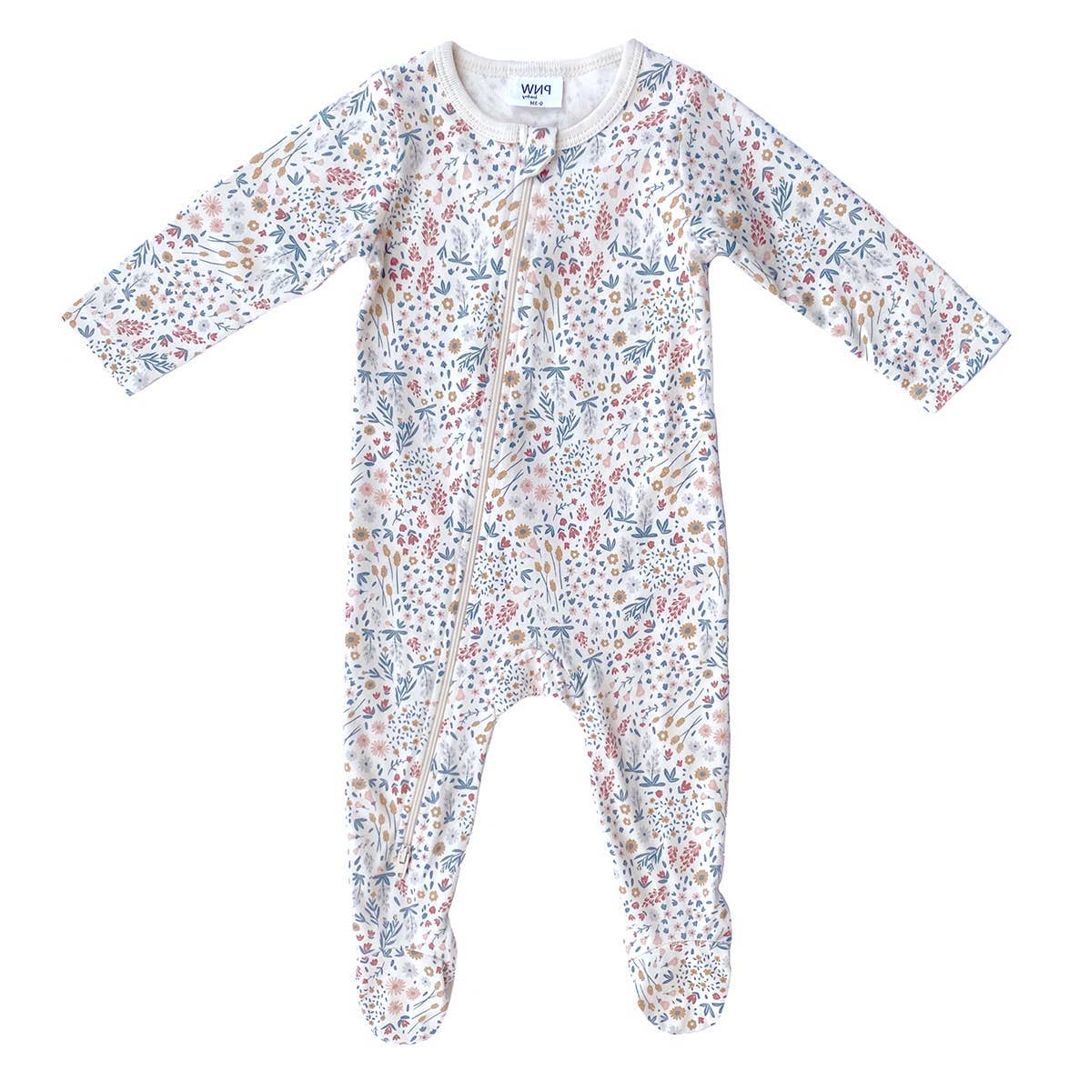 City Mouse Studio - PNW Baby Footed Zip Romper- Mountain Meadow
