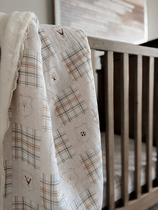 Pop Ya Tot - Cottage Picnic Fur Lined Cot Blanket