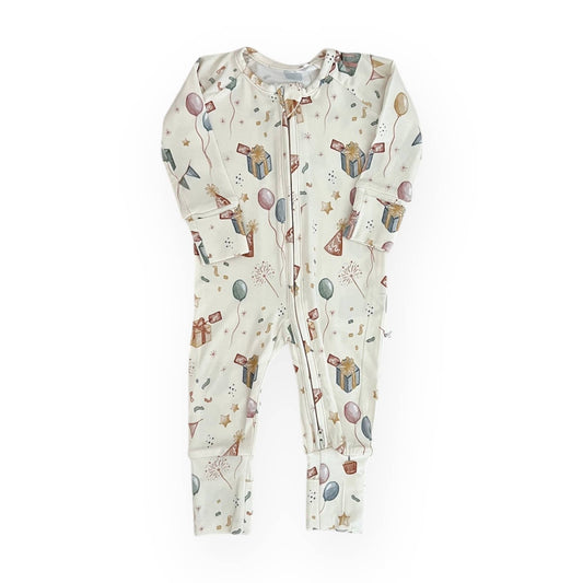 Emi Lei - Birthday Bamboo Convertible Footie Pajama - Party Time