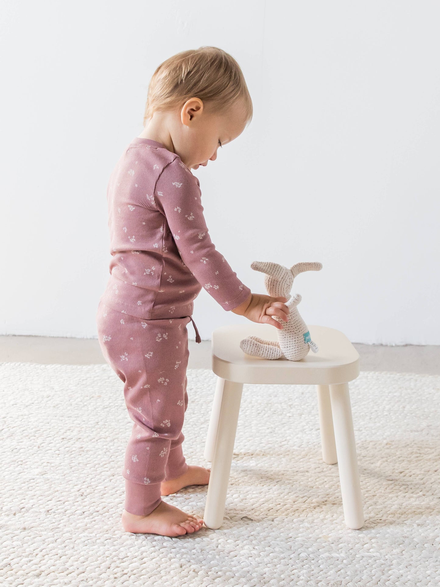 Colored Organics - Organic Cotton Baby Cruz Ribbed Joggers - Sienna Floral