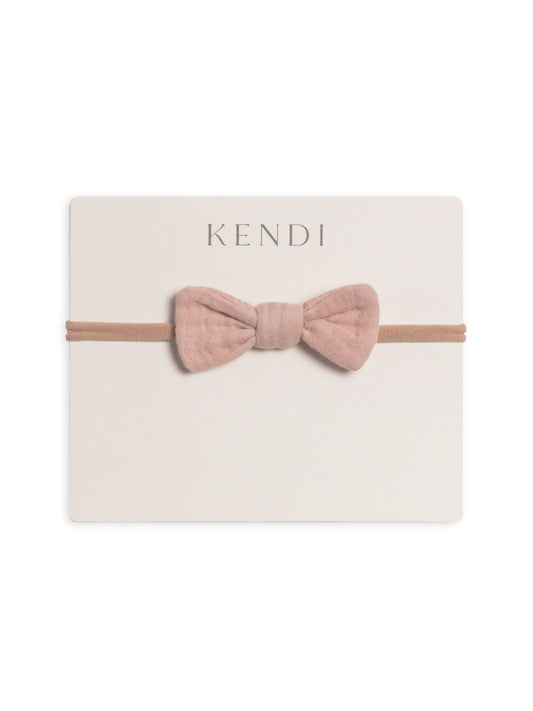 Colored Organics - Organic Baby Muslin Dainty Bow Headband - Ballet