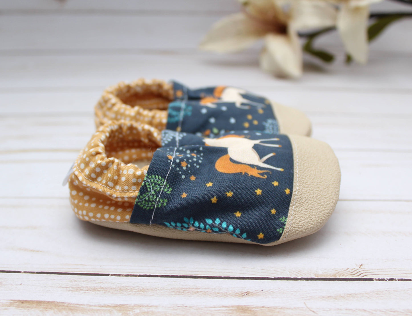 Scooter Booties - Enchanted Unicorns Baby Shoes: 18 - 24 months