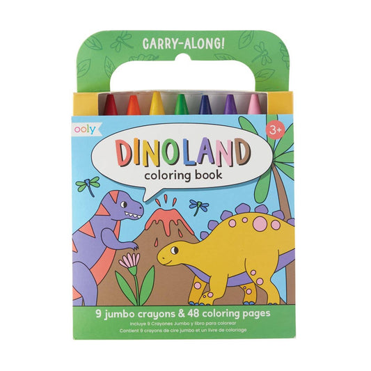 OOLY - Carry-Along: Coloring Book Set - Dinoland (10 PC Set)