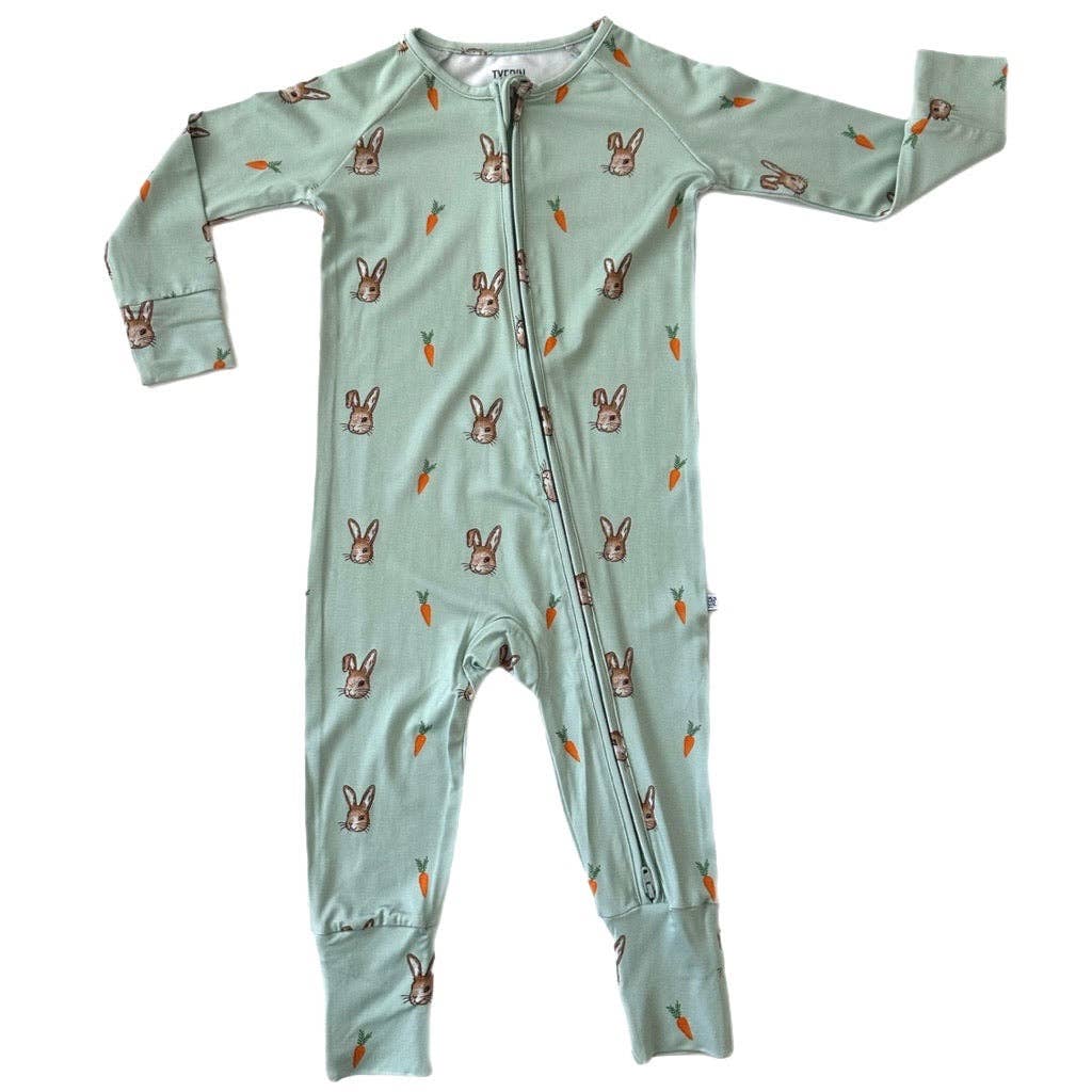 Tyed ‘N Knots - NEUTRAL SAGE EASTER ZIP UP BAMBOO