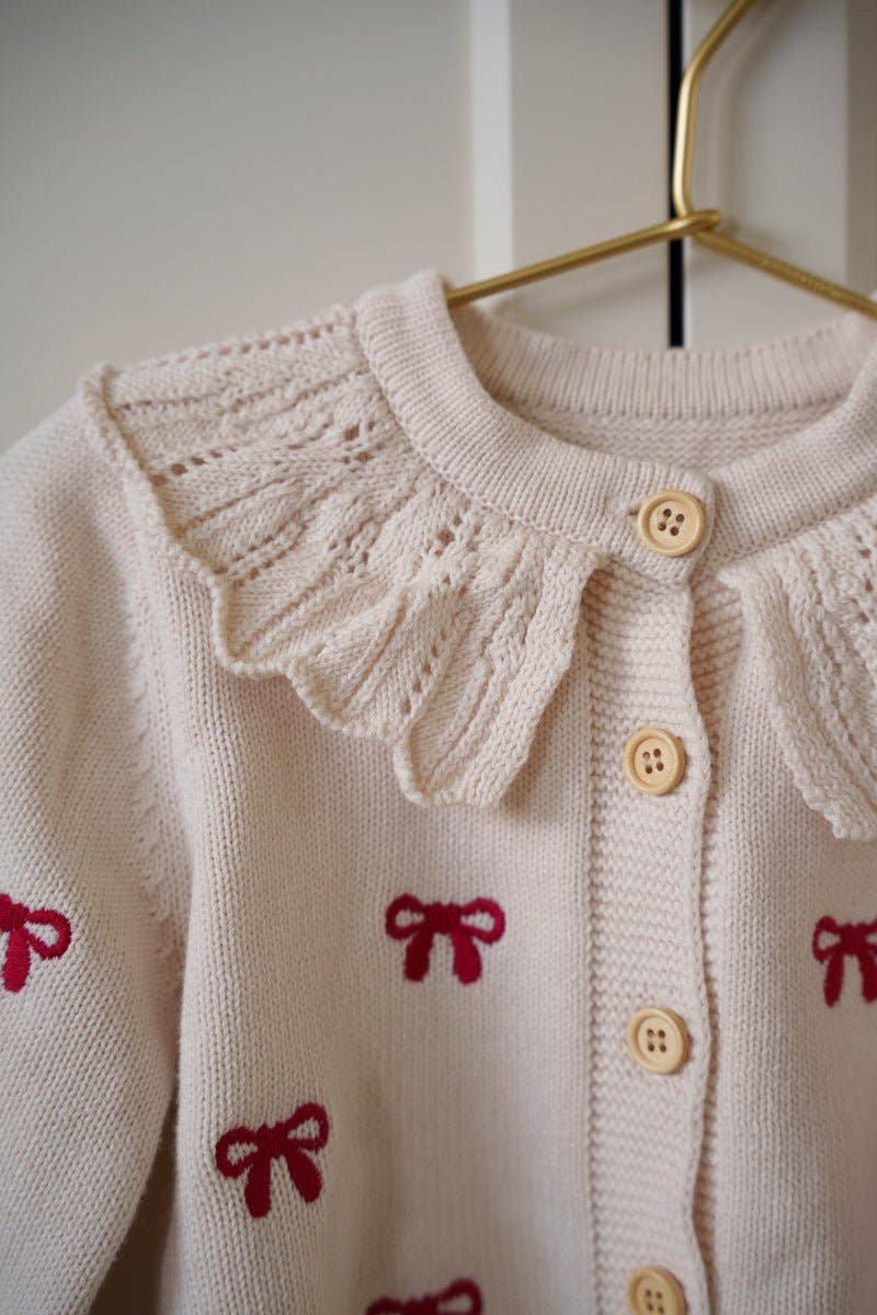 Atlas Grey - Bow Cardigan
