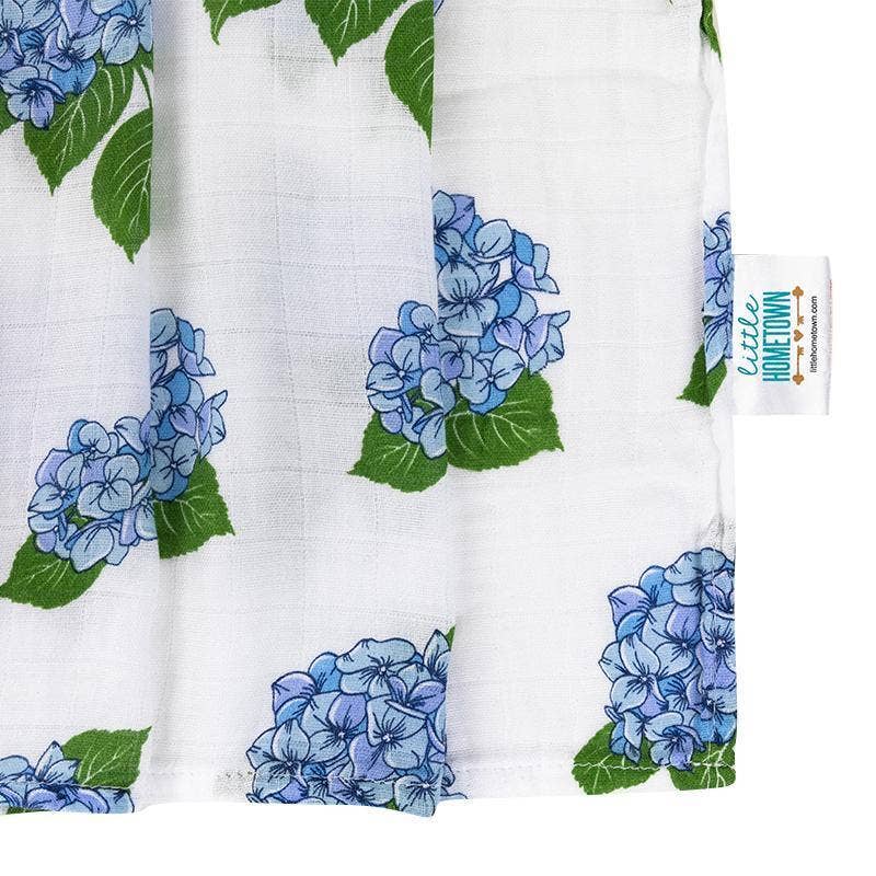 Little Hometown - Hydrangeas Baby Muslin Swaddle Receiving Blanket
