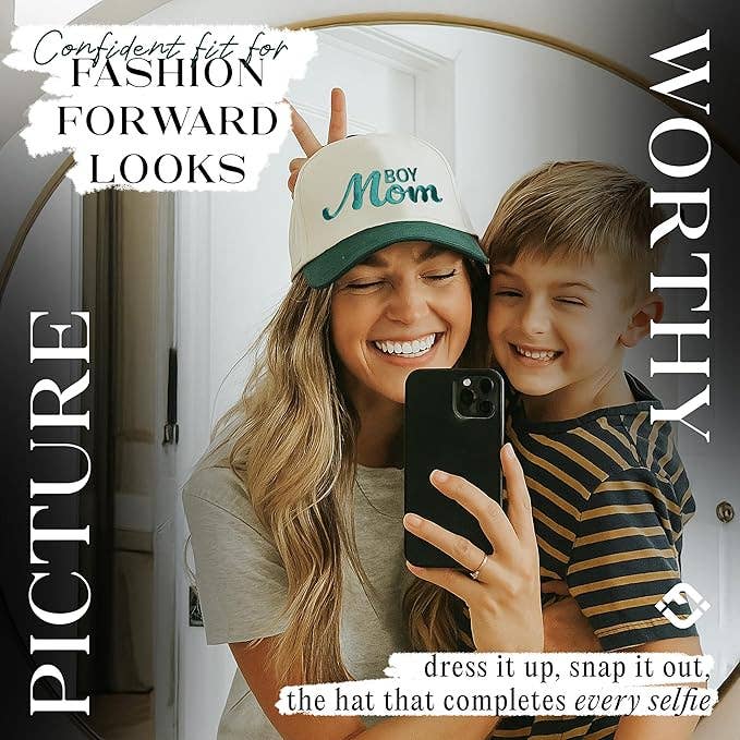 Funky Junque - Two Tone Cap - Boy Mom - Green/Beige