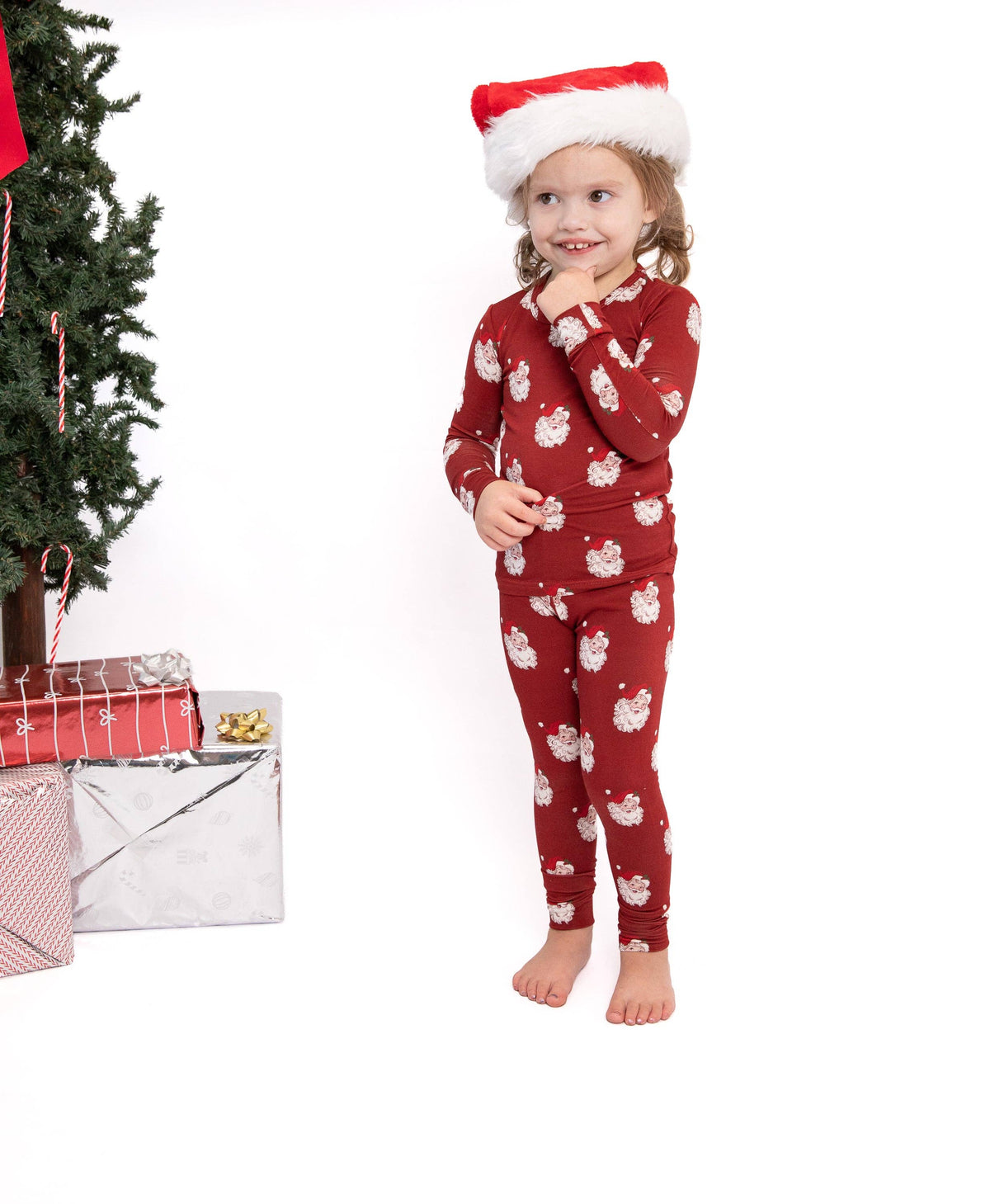 Tiny toes Baby Co - Christmas Vintage Santa Bamboo Toddler 2 Piece Set