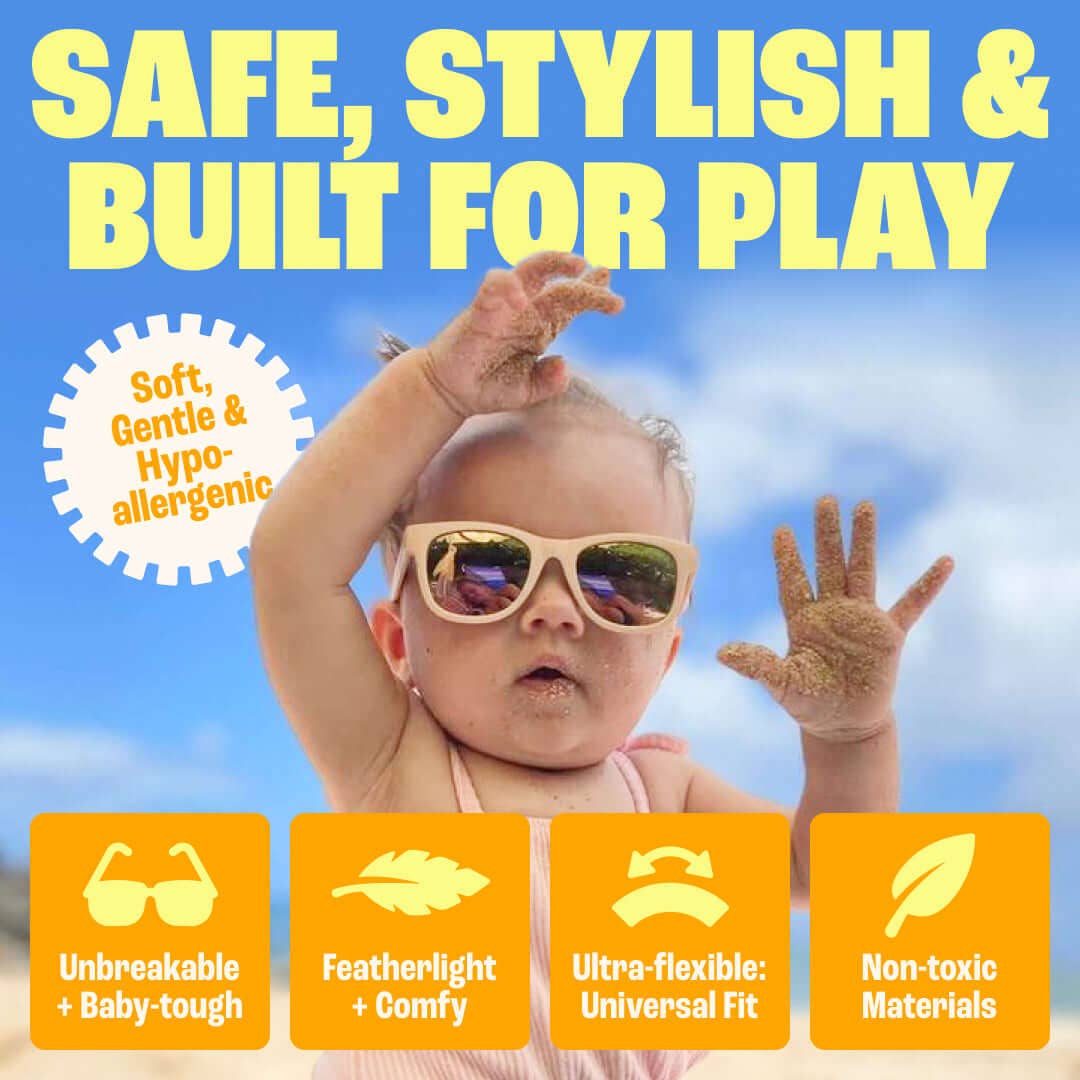 Baby Sunnies - Transparent Pink Polarized Baby Sunglasses with Strap 0-24 Months