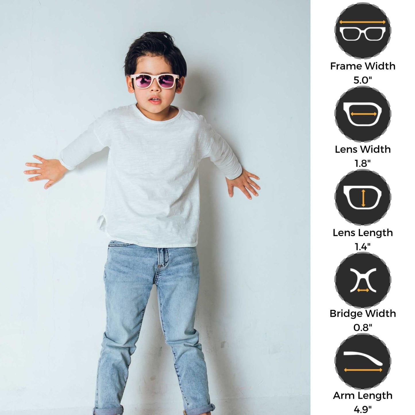 Baby Sunnies - Peach Flexible Polarized Kids Sunglasses 3-8 Years