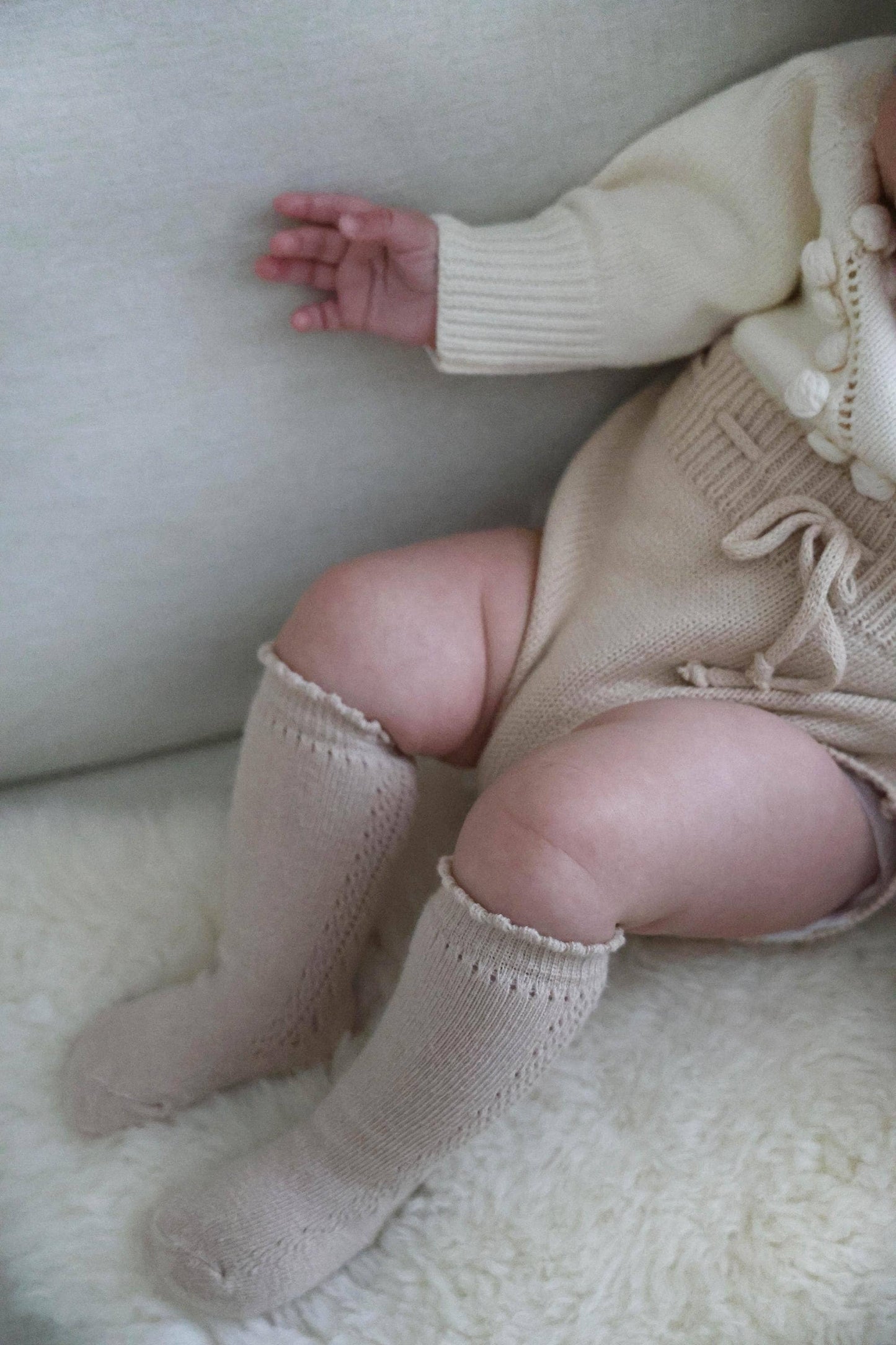 OLIVE & CRADLE - Cream Heart Romper Set