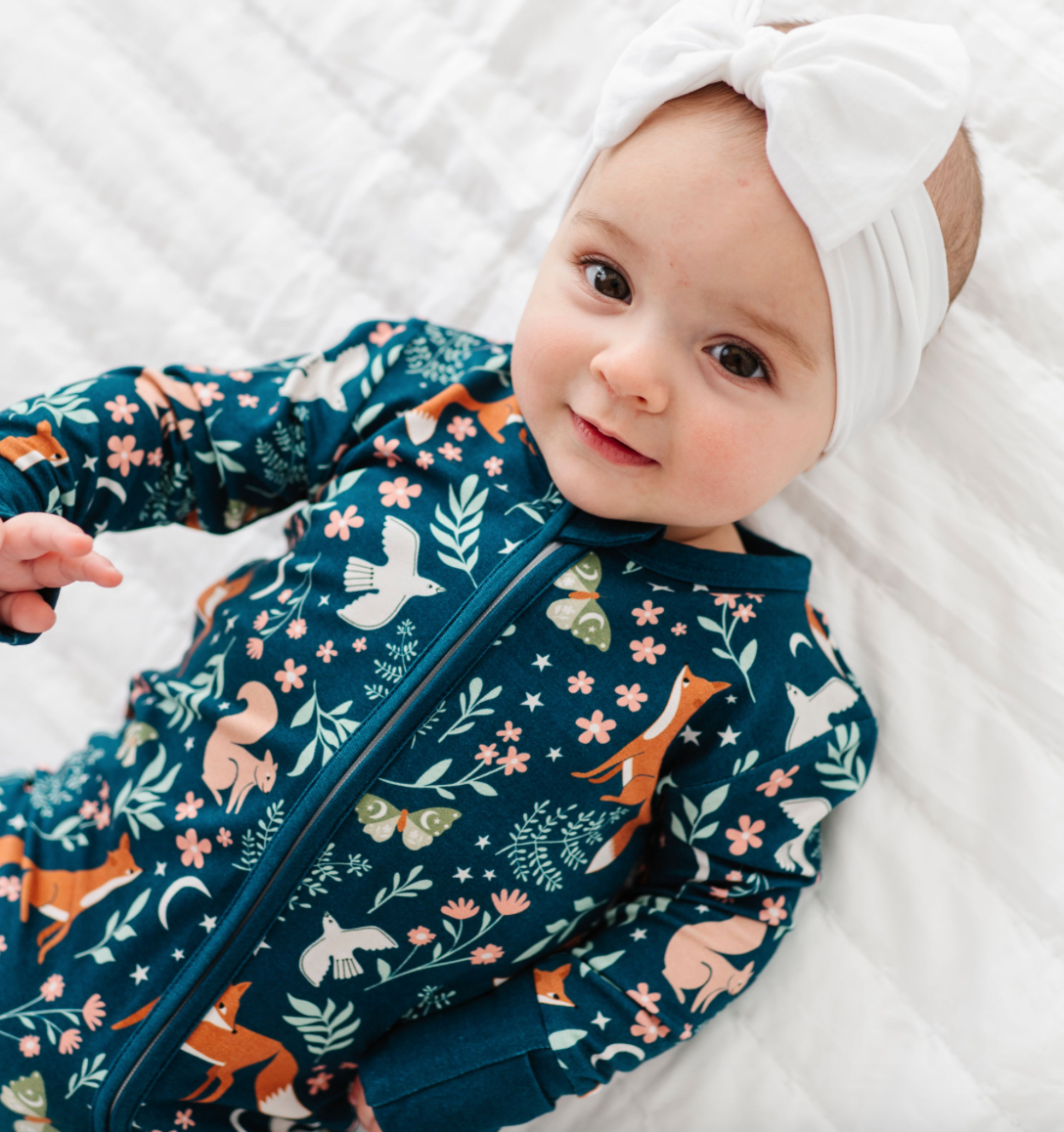 Bird & Bean® - Baby Bamboo Pajamas - Bamboo Sleeper - Woodland - ALICE