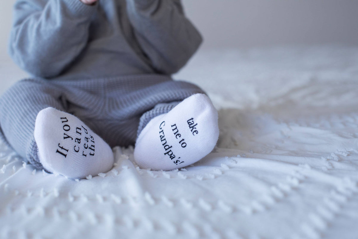 Dorothy’s Reason - Take Me to Grandpa’s Baby Socks | Baby Shower Gifts