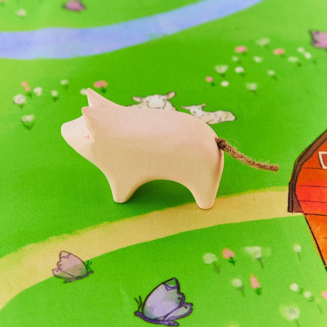 Sarah’s Silks - Wooden Painted Pig