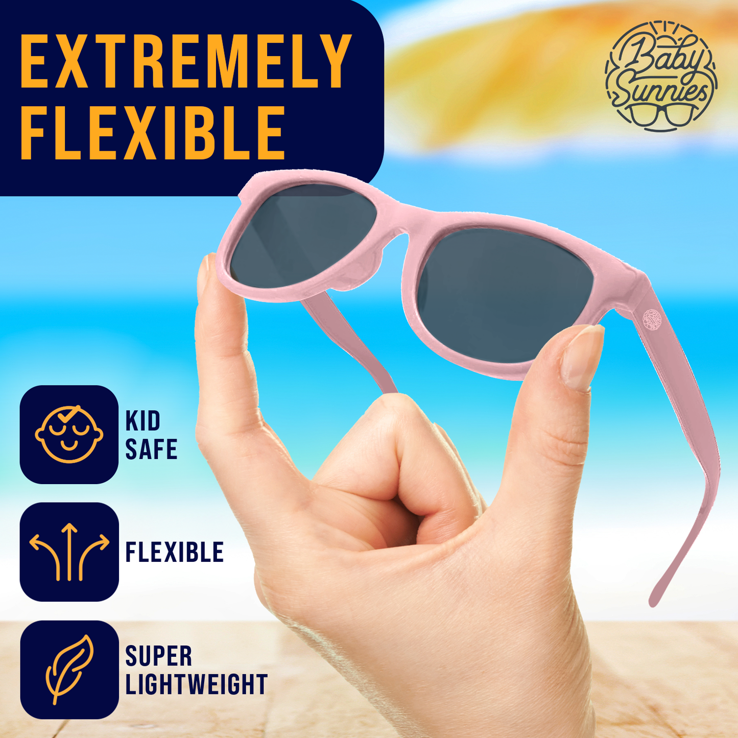 Baby Sunnies - Barbie Pink Polarized Baby Sunglasses 3-8 Years