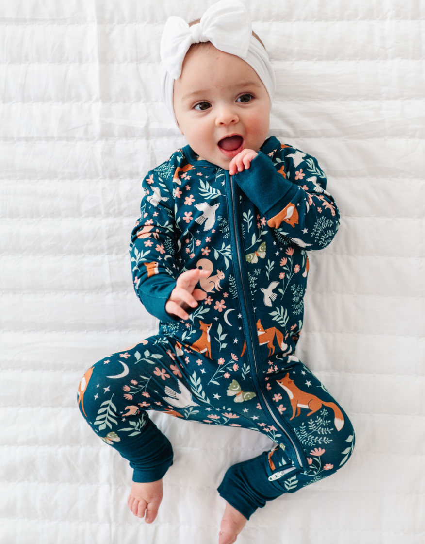 Bird & Bean® - Baby Bamboo Pajamas - Bamboo Sleeper - Woodland - ALICE