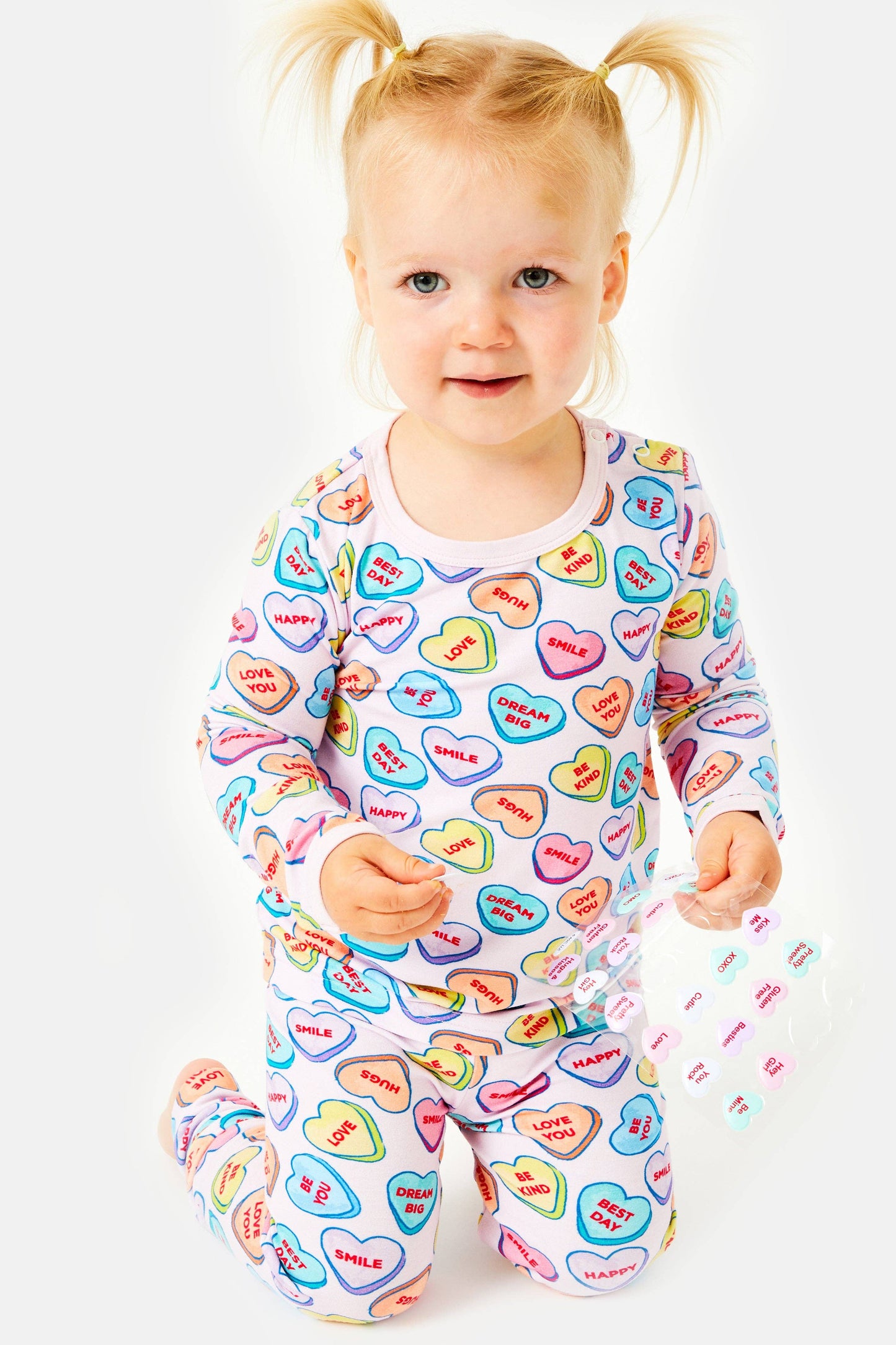 Clover Baby & Kids - Long Sleeve Pajama Set - Candy Hearts