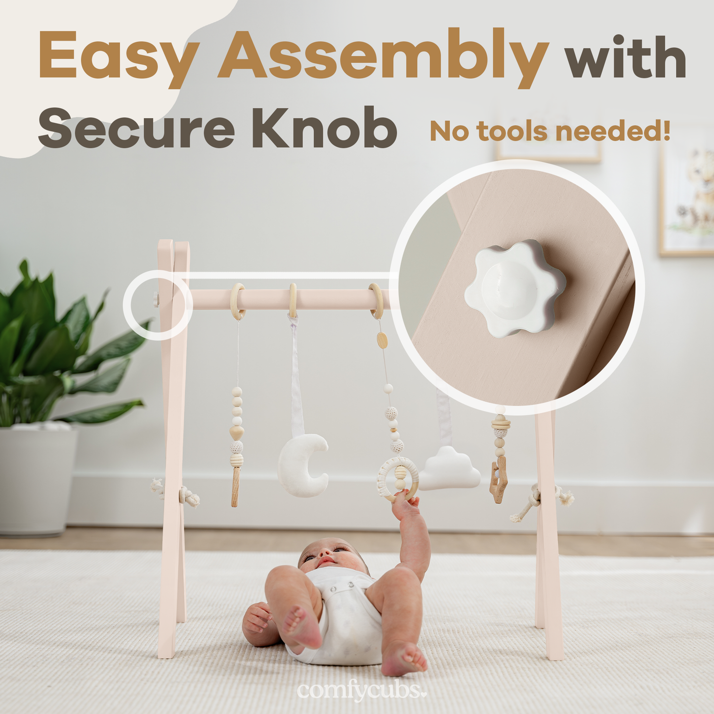 Comfy Cubs - Wooden Baby Play Gym, Baby Activity Gym by Comfy Cubs
