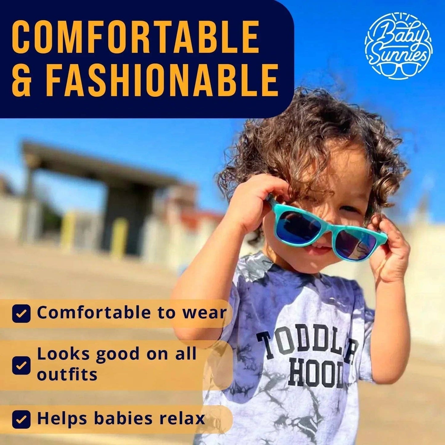 Baby Sunnies - White Polarized Baby Sunglasses with Strap 0-24 Months