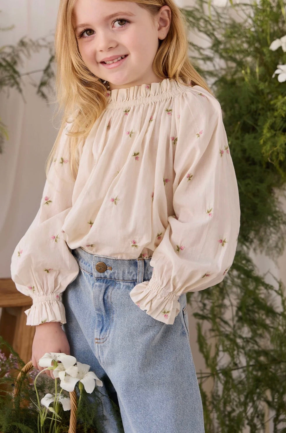 Jamie Kay - Organic Cotton Acacia Blouse - Rosebud Egret