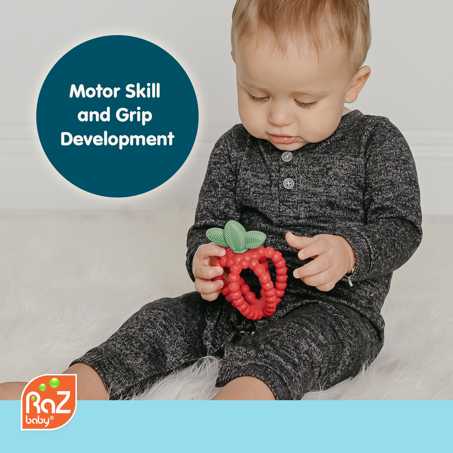 RaZbaby - RaZberry Bites Teething Toy - Blue
