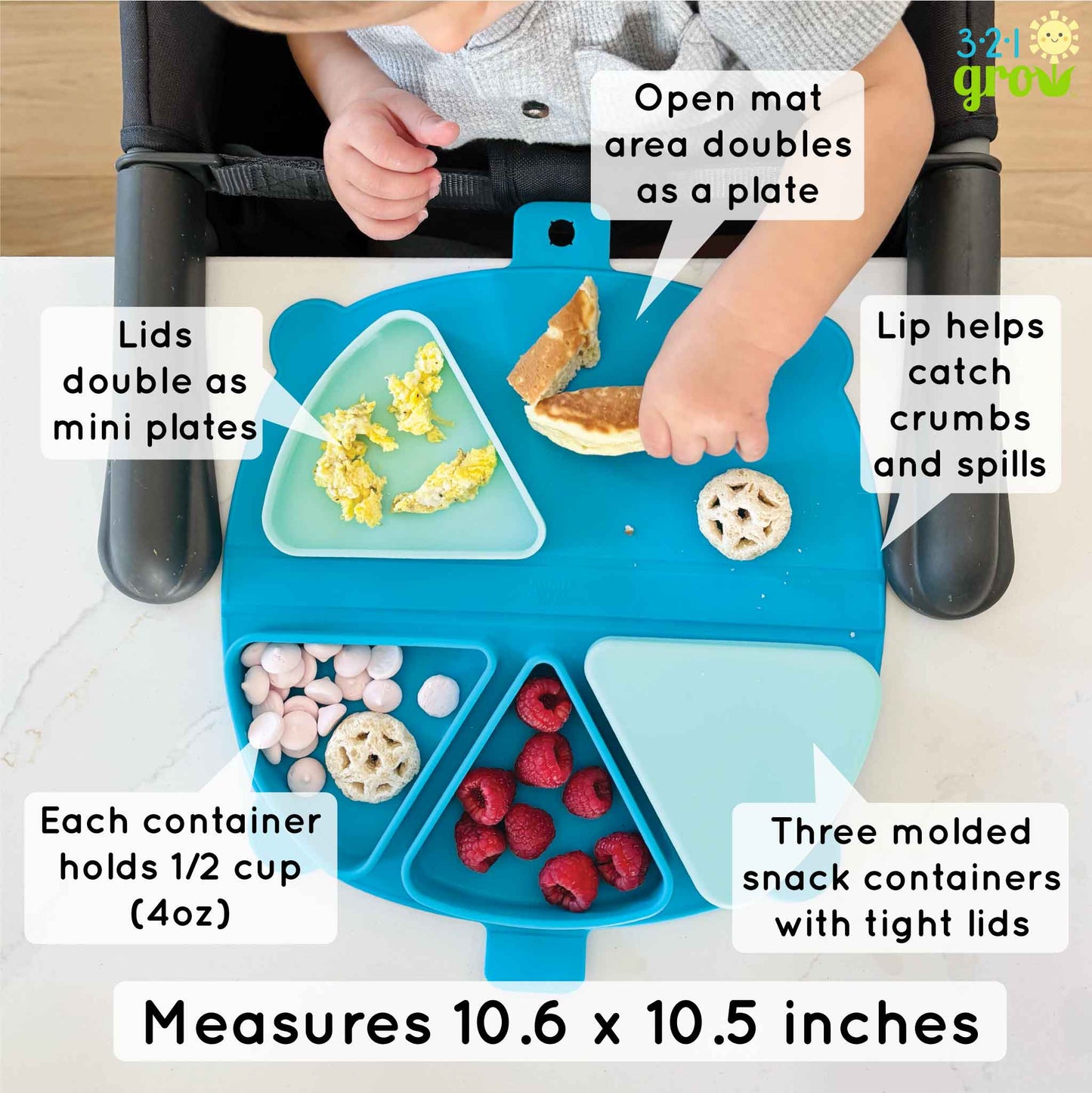 321 Grow - 321 Grow On-the-Go Silicone Snack Mat - Watermelon
