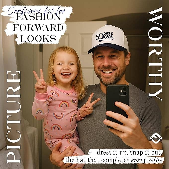 Funky Junque - Two Tone Cap - Girl Dad - Navy/White