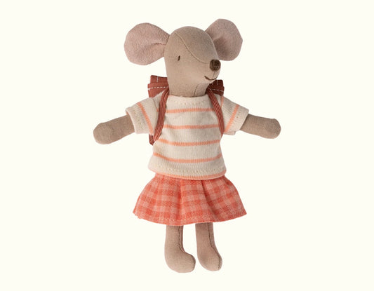 Maileg - Tricycle Mouse, Big Sister - Coral
