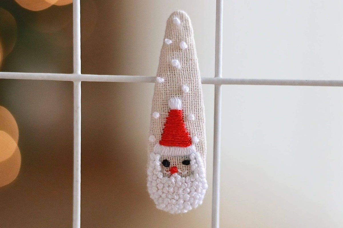 Finer Embroidery - Christmas Embroidered Hair Clips