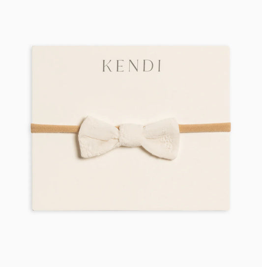 Colored Organics - Baby Eyelet Dainty Bow - Ivory