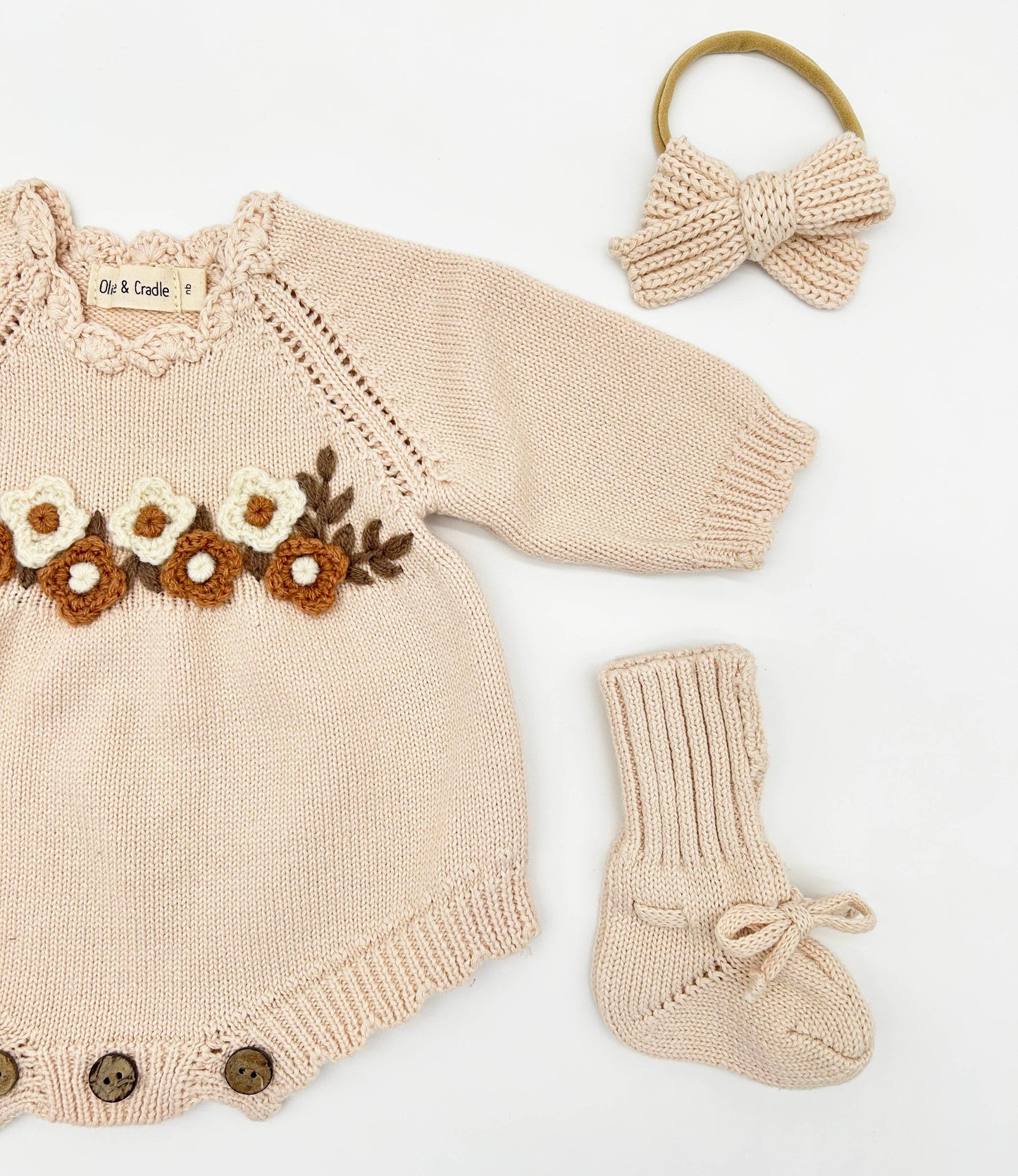 OLIVE & CRADLE - Flora Knitted Sweater Romper