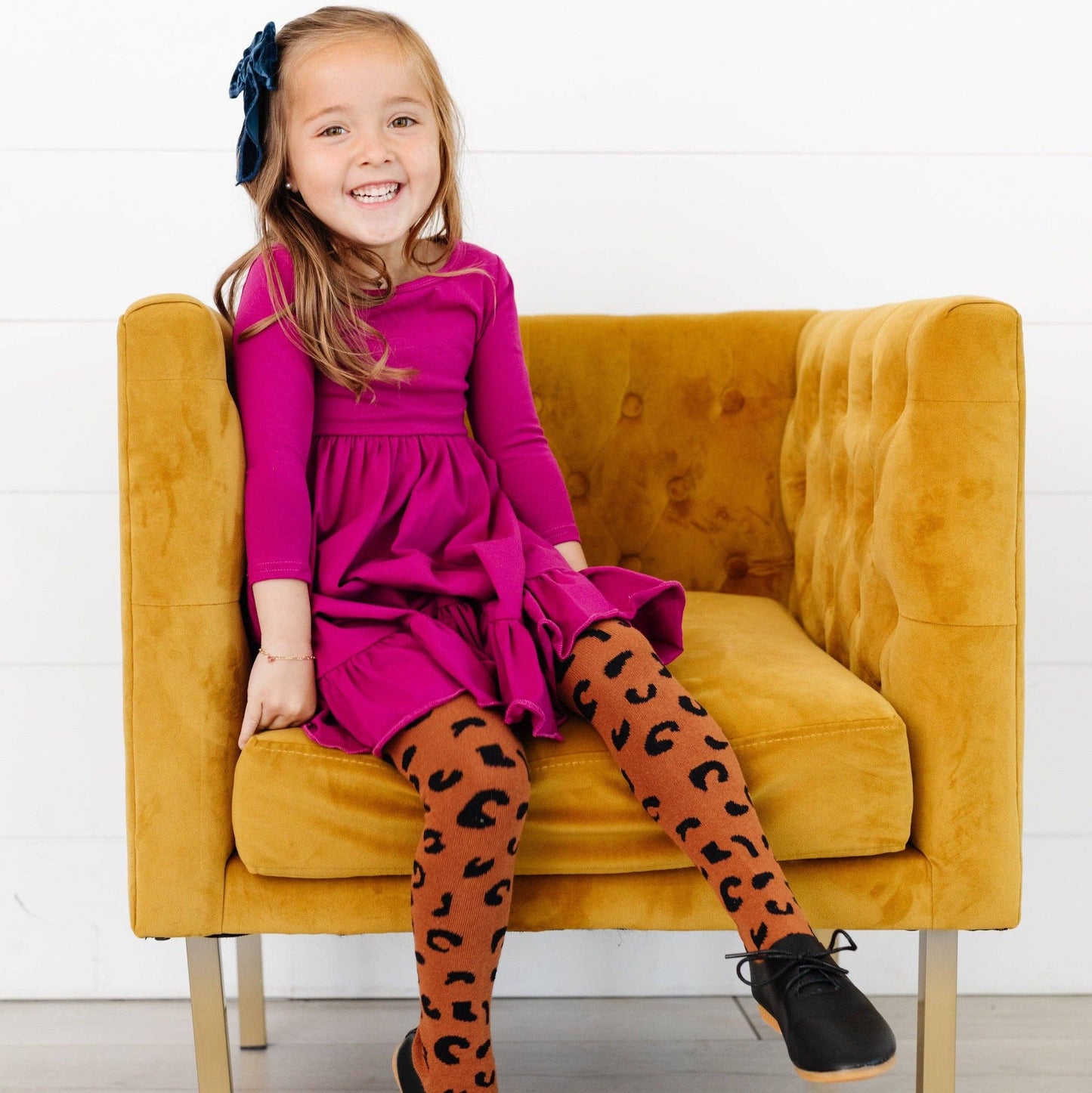 Little Stocking Co. - Leopard Knit Tights: 3-4 YEARS