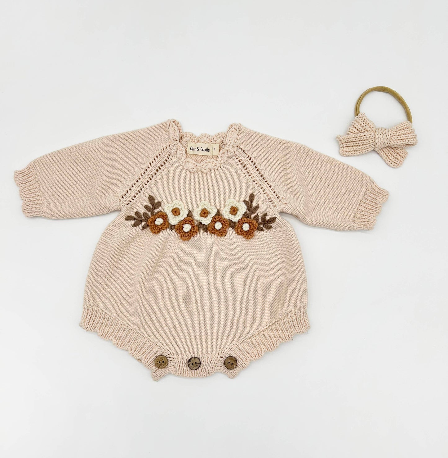 OLIVE & CRADLE - Flora Knitted Sweater Romper