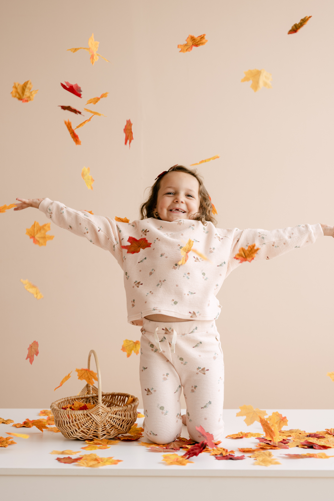 Dear Hayden - Organic Cotton Waffle Long Sleeve Tee in Birds
