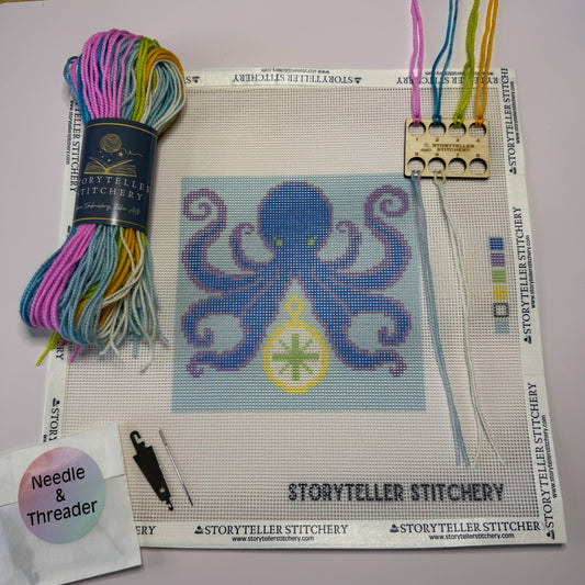 Storyteller Stitchery - Octopus — Modern Needlepoint Kit (Small Design)